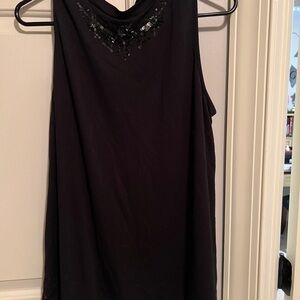 LOFT Black Embellished Tank Top